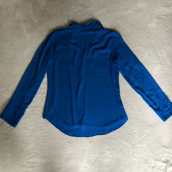 Express blue button down blouse - Picture 2 of 8